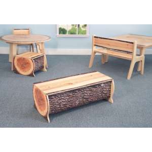 Nature View Live Edge Log Bench (12"H)