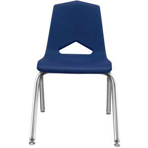 Stackable Poly Classroom Chair - Chrome (18"H)