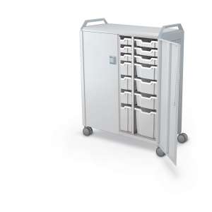 Mobile Compass Cabinet with Peg Side, Handles & 21 Trays