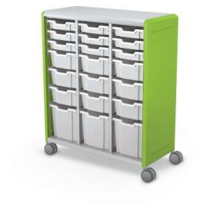 Mobile Compass Cabinet with 21 Trays (Whiteboard Back)