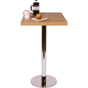 Bar-Height Square Cafe Table - Round Chrome Base (24x24")