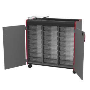 Mobile Storage Cart (24-Tray w/Doors)