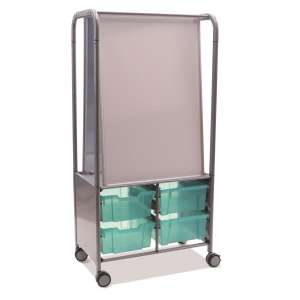 MakerHub Cart with 4 Deep Antimicrobial Trays