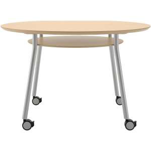 Mystic 36" Round Mobile Conference Table and Shelf