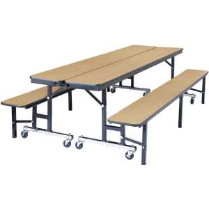 Convertible Bench Cafeteria Table - Particleboard, T-Mold (6')