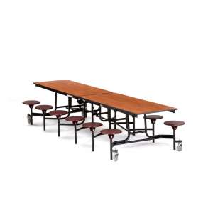 Cafeteria Table - 12 Stools, Plywood (12')