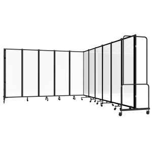 NPS® Room Divider, 11 Sections, Frosted Panels (6'H)