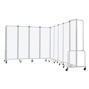NPS® Room Divider, 9 Sections, Frosted Panels (6'H)