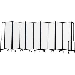NPS® Room Divider, 9 Sections, Whiteboard Panels (6'H)