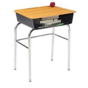 Premium Open Front School Desk - WoodStone Top, U Brace
