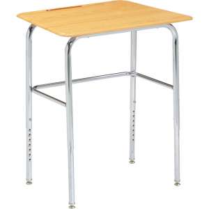 Adjustable Height Basic School Desk - WoodStone, U Brace