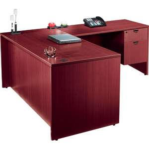 Laminate L-Shaped Office Desk with 2 Pedestals