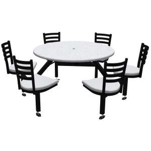 Round Outdoor Table with Cluster Seating - 6 Chairs, Anchors