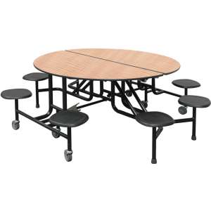 Easy-Fold Round Cafeteria Table - 8 Stools (60" dia.)
