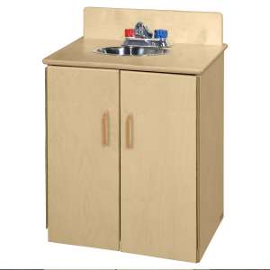 Wooden Play Kitchen Sink with Tip-Not Doors