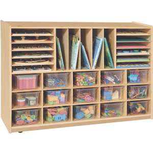 Multi Purpose Storage with 15 Clear Cubby Bins