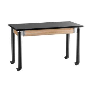 Adjustable Lab Table with Chem-Res Top and Casters (60x30")