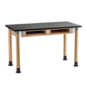 Adjustable Lab Table with Chem-Res Top, Book Boxes (48x24")
