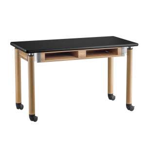 Mobile Adjustable Lab Table - Laminate, Book Boxes (54x24")