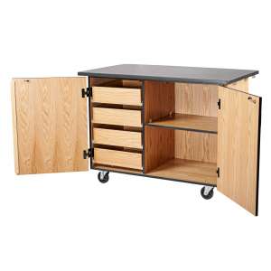 Mobile Science Cabinet with Chem-Res Top, Concealed Drawers