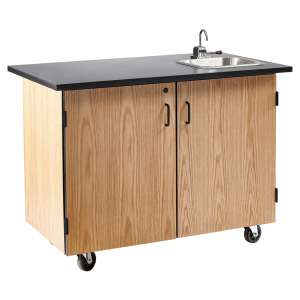 Mobile Science Cart with Inner Drawers/Shelf & Sink