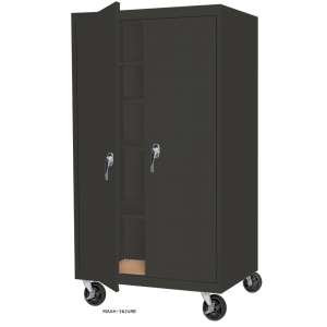 Mobile Steel Storage Cabinet (36"Lx24"Wx66"H)