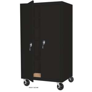 Mobile Steel Storage Cabinet (36"Lx24"Wx72"H)