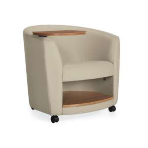 Sirena Mobile Lounge Chair with Laminate Tablet & Shelf