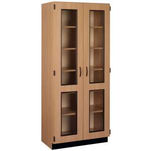Lockable Lab Display and Storage Cabinet w/ Base Molding