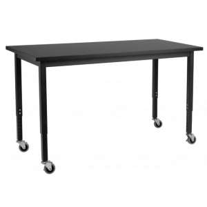 Mobile Adjustable Steel Frame Lab Table - Laminate (60x30")