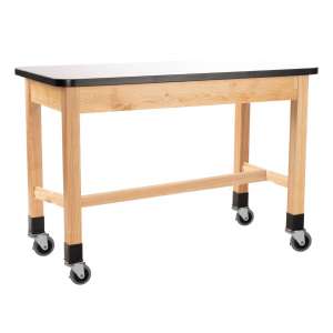 Mobile Wood Science Lab Table, Whiteboard Top (60x30x36"H)
