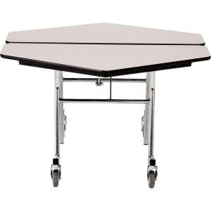 Hexagon Cafeteria Table - Plywood, ProtectEdge, Chrome (48x48”)