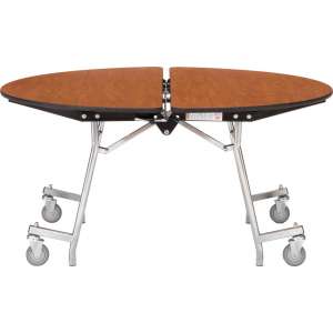 Round Cafeteria Table - Plywood, Chrome (60” dia.)