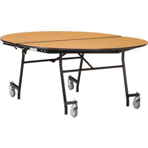 Oval Cafeteria Table - MDF, ProtectEdge, Chrome (72x60”)