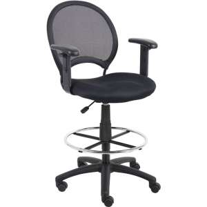 Economy Mesh Drafting Stool with Arms
