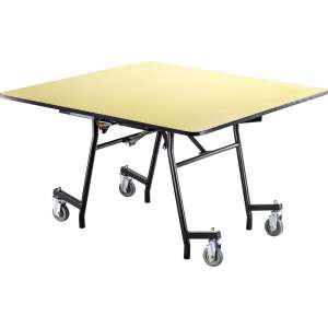 Easy-Fold Cafeteria Table-Chrome,Square, ProtectEdge, MDF (48”)