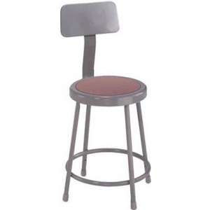 Metal Lab Stool with Backrest (18"H)