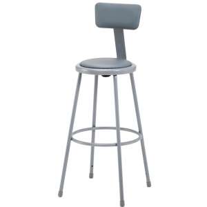 Padded Metal Lab Stool with Backrest (30"H)