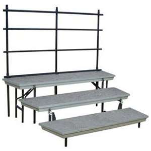 Trans-Port 3-Level Tapered Folding Riser with Guard Rail