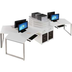 Tempo 4 Person Office Workstation