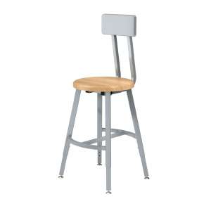 Adj. Titan Stool - Solid Wood Seat & Back (18-26"H, 2 Pk)