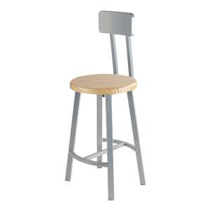 Titan Lab Stool - Solid Wood Seat & Backrest (24"H)