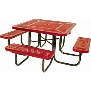 46 Inch Square Picnic Table Perforated Surface
