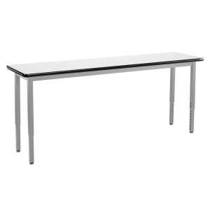 Adjustable Height Steel Utility Table - Whiteboard Top (96x18")