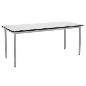Adjustable Height Steel Utility Table - Whiteboard Top (96x30")