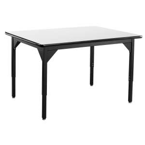 Adjustable Height Steel Utility Table - Whiteboard Top (42x36")