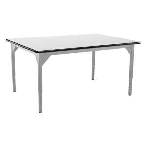 Adjustable Height Steel Utility Table - Whiteboard Top (60x42")