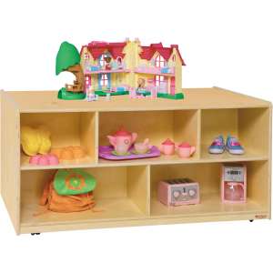 Mobile Double-Sided Wooden Cubby Storage (24"H)