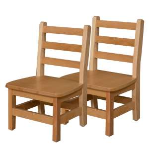 Ladder Back Wooden Preschool Chair - Set of 2 (10"H Seat)