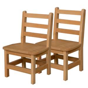 Ladder Back Wooden Preschool Chair - Set of 2 (11"H Seat)
